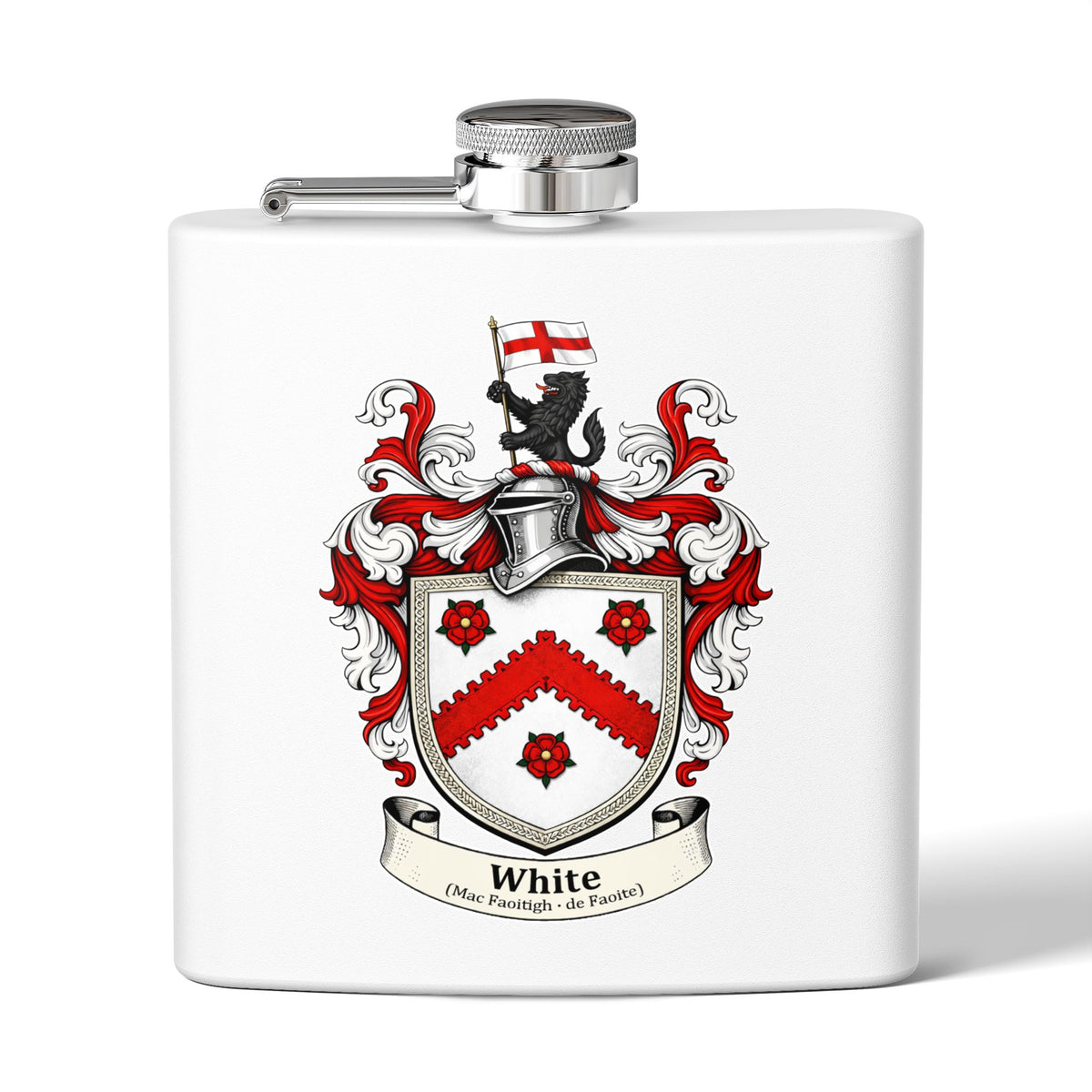 White - Family Crest Flask
