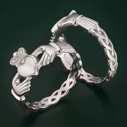 Sterling Silver Weave Claddagh Ring