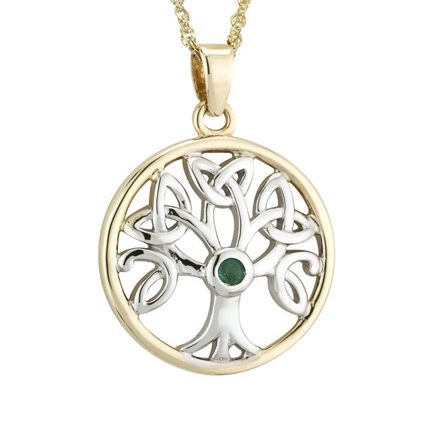 gold necklace treek of life