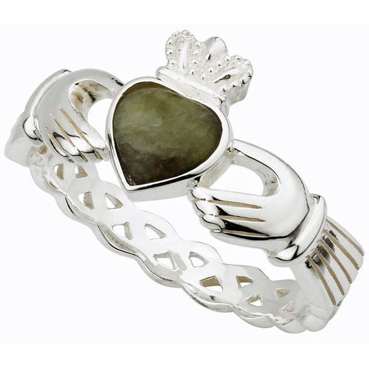 Connemara Marble Claddagh Weave Ring